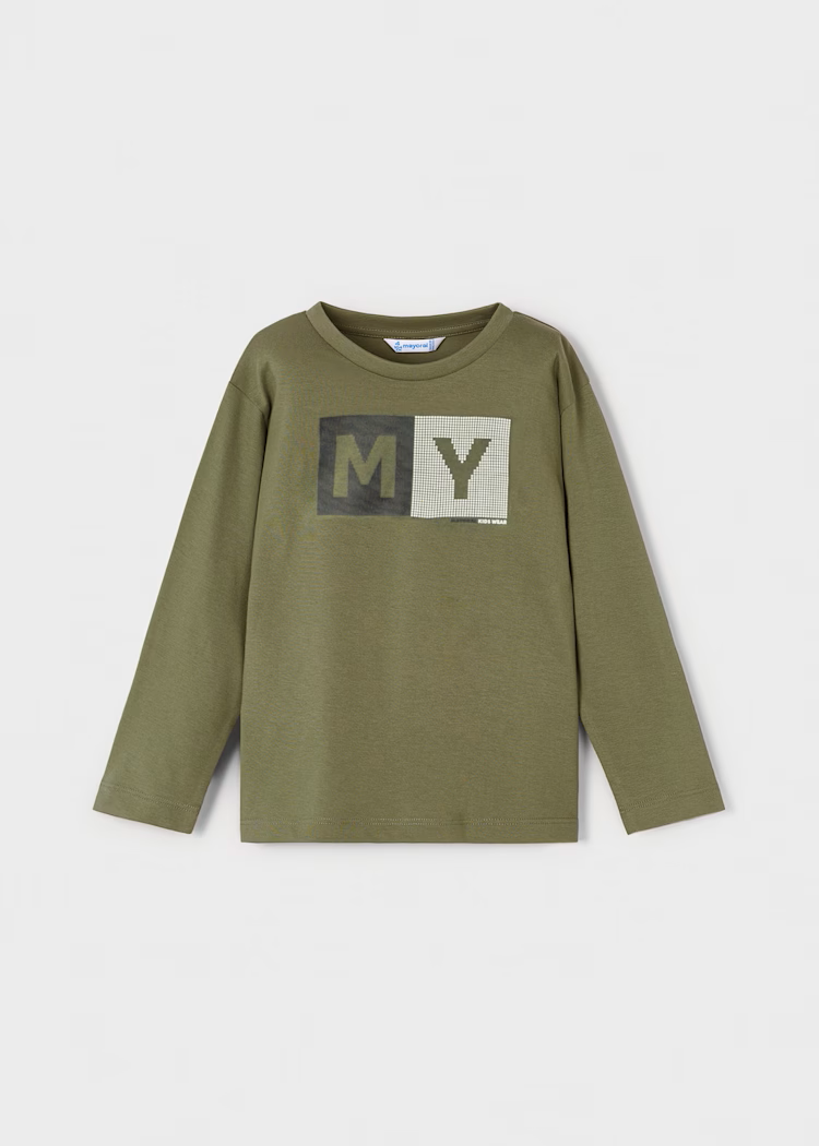 MAYORAL LETTERING LONG SLEEVE - OLIVE