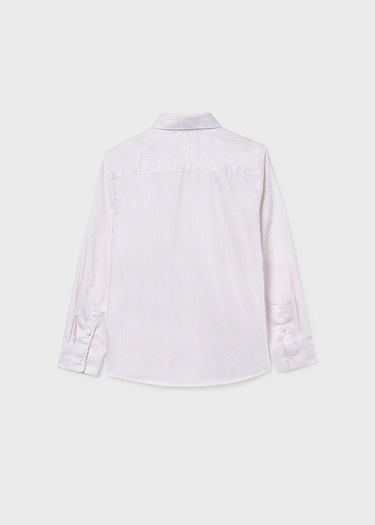 MAYORAL STRIPED DRESS SHIRT - LATTE