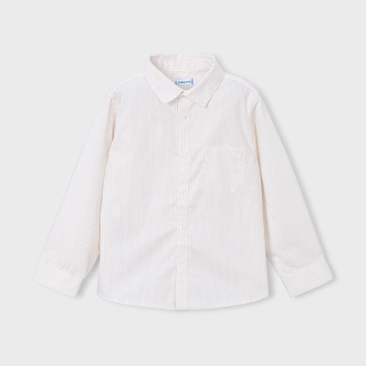MAYORAL STRIPED DRESS SHIRT - LATTE