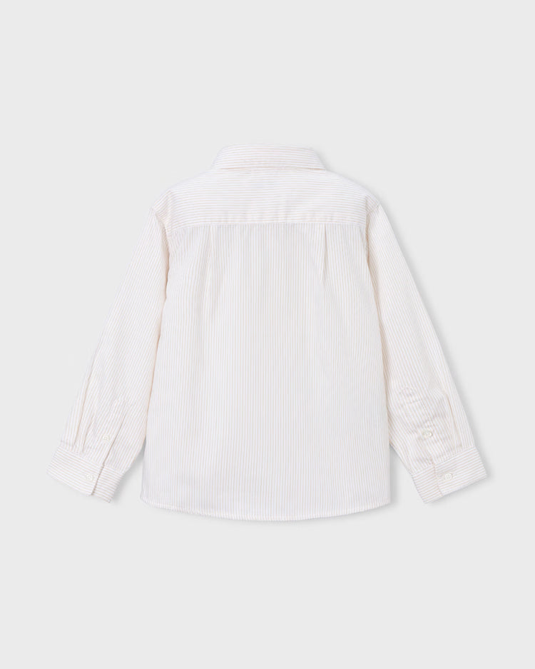 MAYORAL STRIPED DRESS SHIRT - LATTE