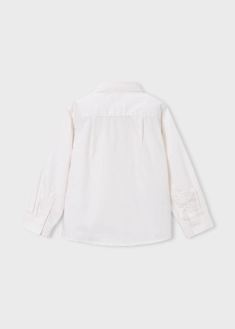 MAYORAL STRIPED DRESS SHIRT - LATTE