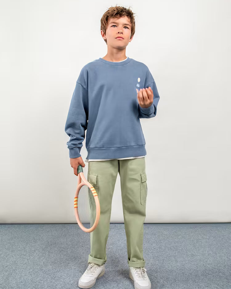 BOSTON KIDS CARGO CHINO PANTS - OLIVE