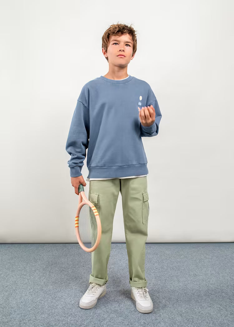 BOSTON KIDS CARGO CHINO PANTS - OLIVE