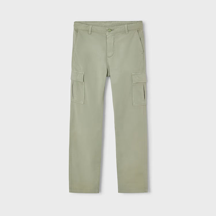 BOSTON KIDS CARGO CHINO PANTS - OLIVE