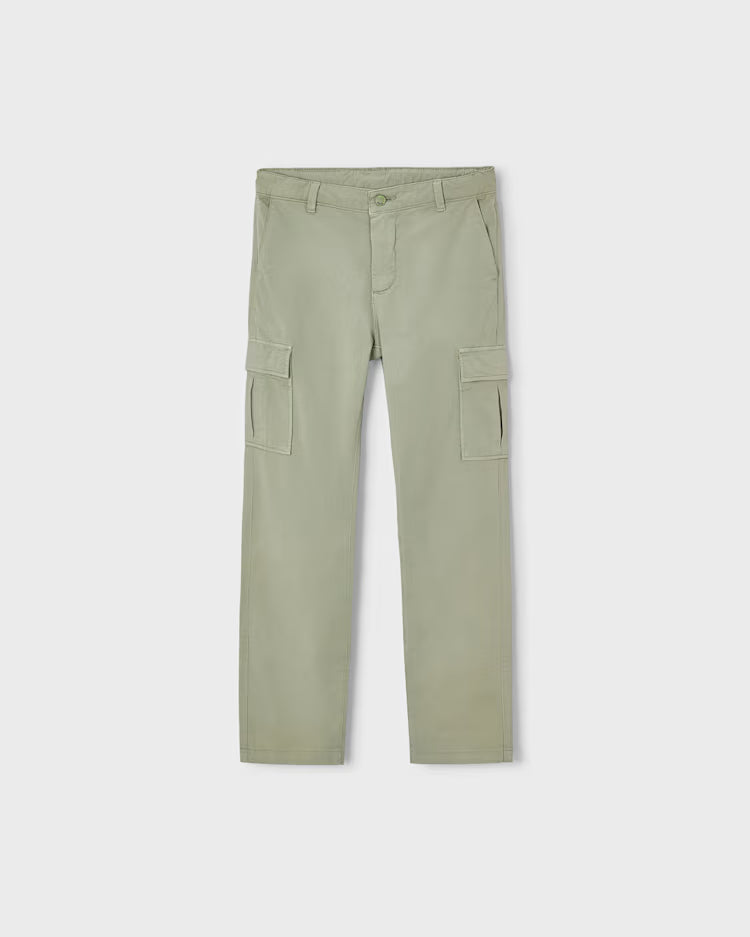 BOSTON KIDS CARGO CHINO PANTS - OLIVE