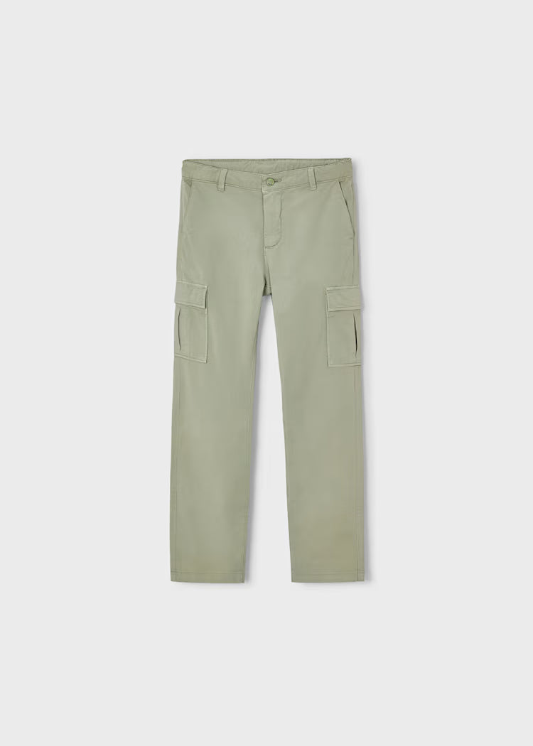 BOSTON KIDS CARGO CHINO PANTS - OLIVE