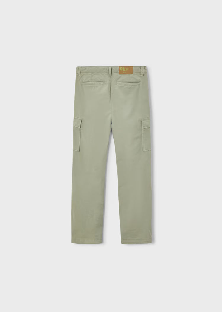 BOSTON KIDS CARGO CHINO PANTS - OLIVE