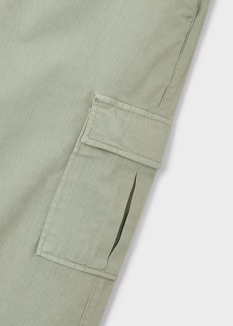 BOSTON KIDS CARGO CHINO PANTS - OLIVE
