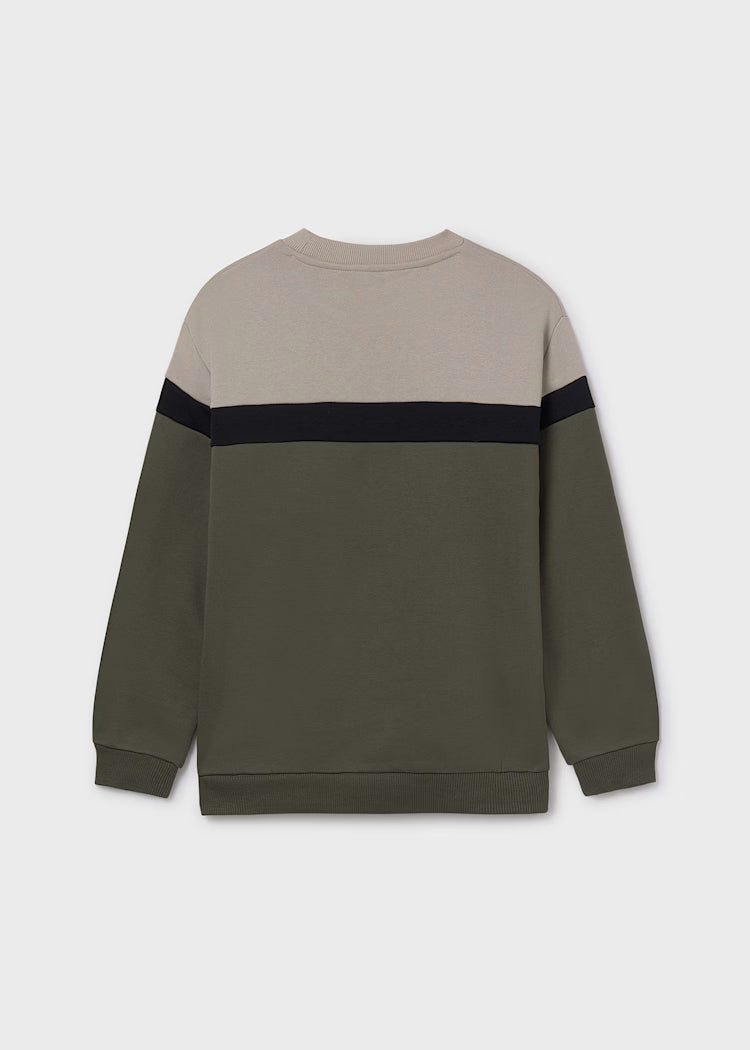 MAYORAL COLOR BLOCK PULLOVER - OLIVE