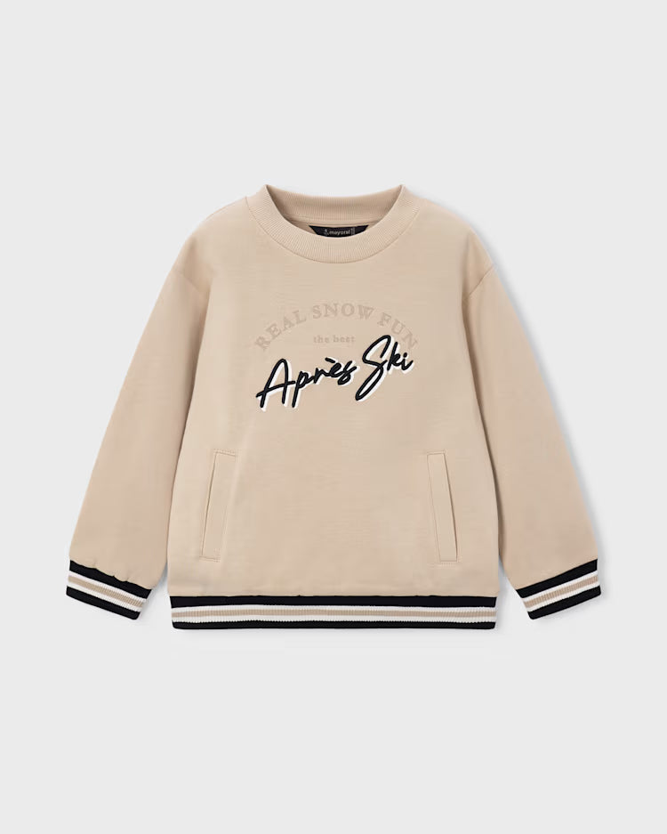 MAYORAL PRINTED PULLOVER  W POCKETS - BEIGE