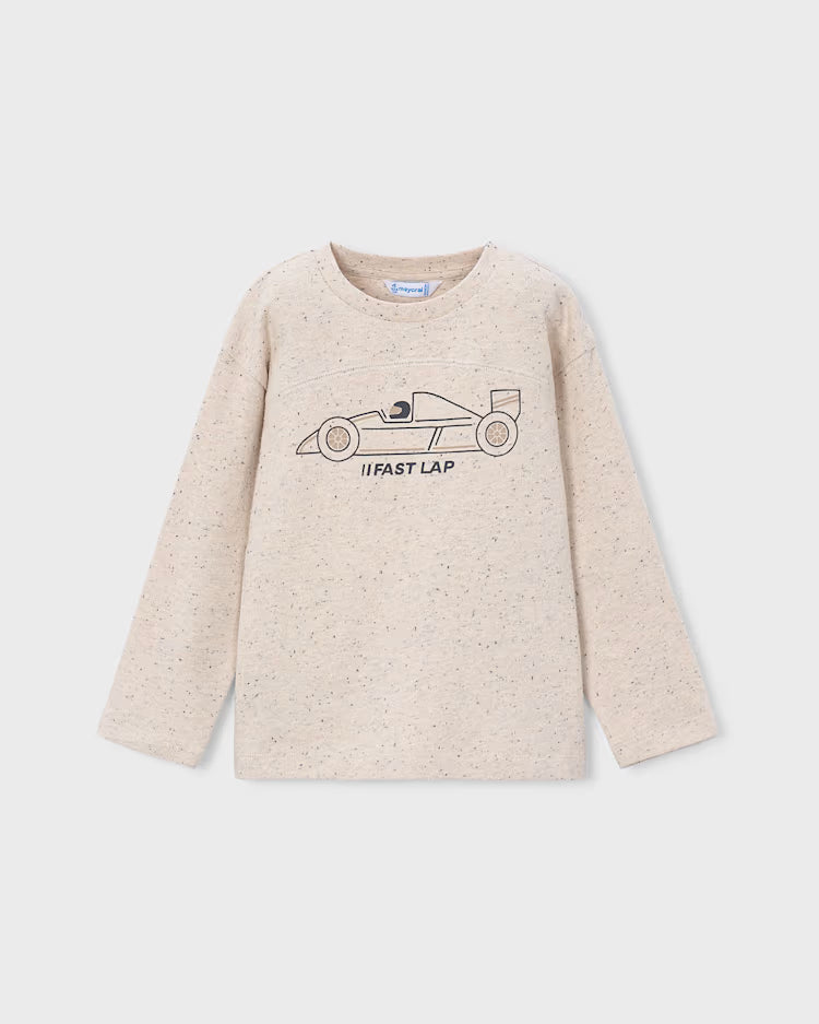 MAYORAL GRAPHIC LONG SLEEVE - OAT HEATHER