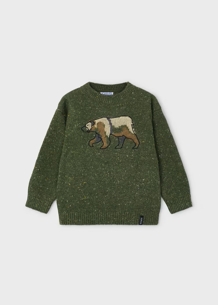 MAYORAL BEAR SWEATER - FOREST MIX