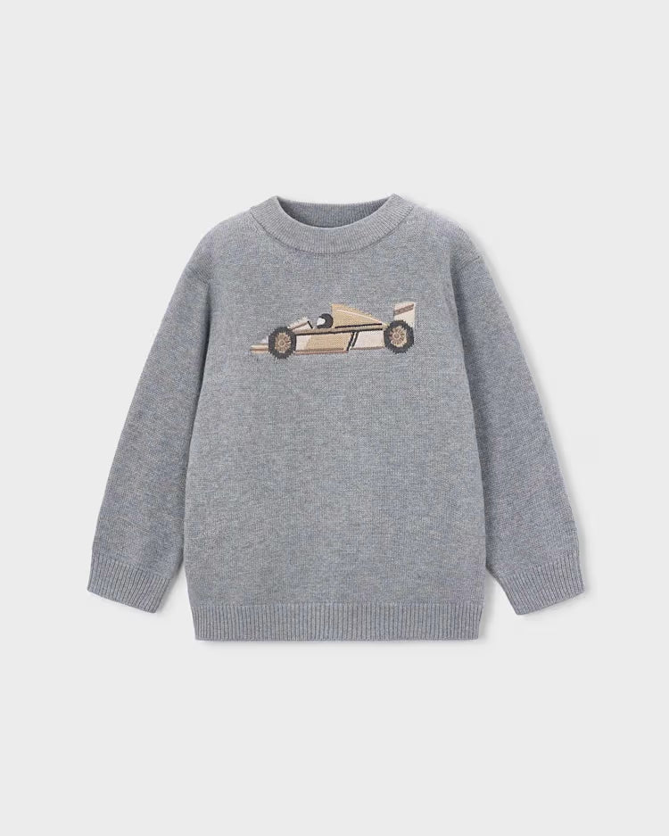 MAYORAL PRINTED KNIT SWEATER - GREY