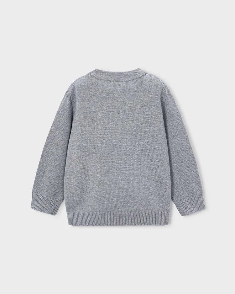 MAYORAL PRINTED KNIT SWEATER - GREY