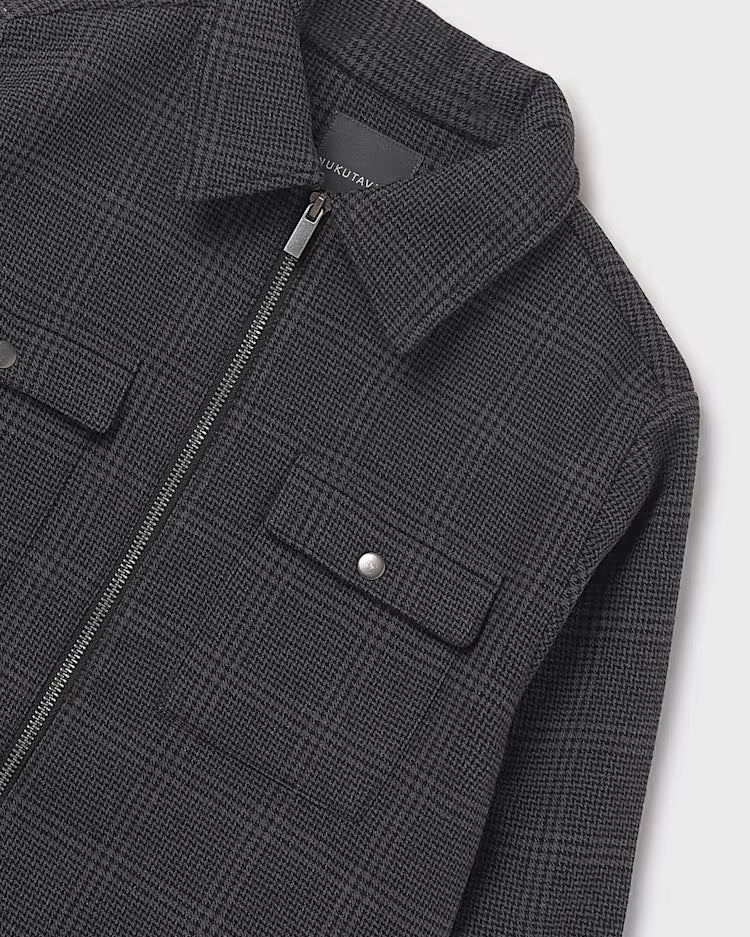 MAYORAL PLAID JACKET - BLACK