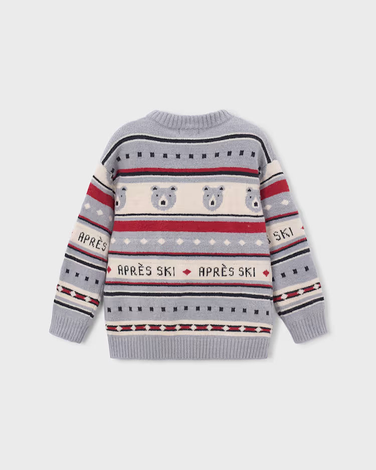 MAYORAL PRINTED KNIT SWEATER - FOG