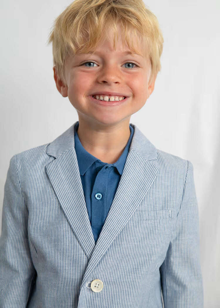 MAYORAL LINEN BLAZER - BLUE STRIPE