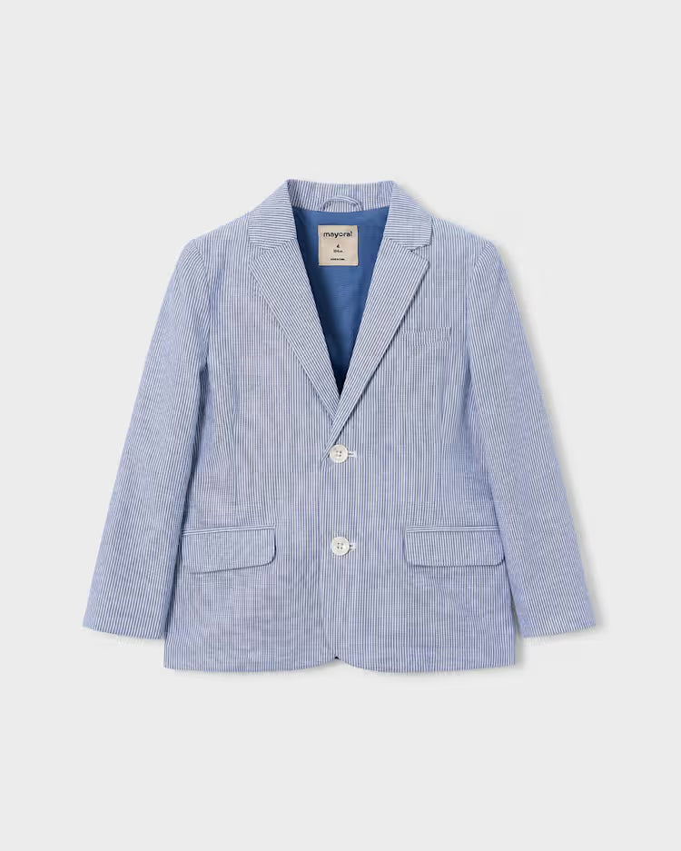MAYORAL LINEN BLAZER - BLUE STRIPE