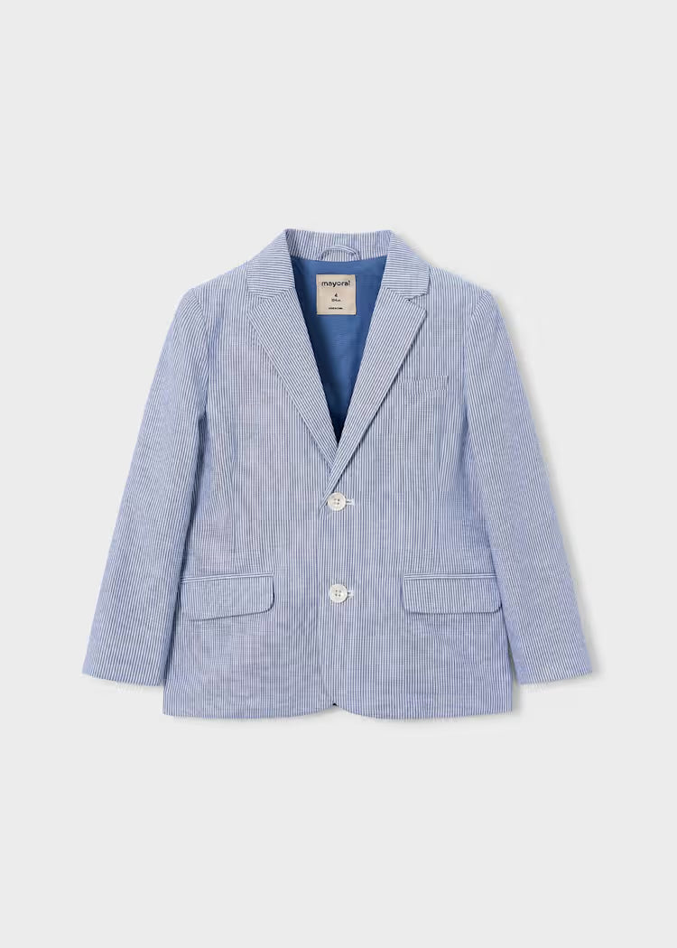 MAYORAL LINEN BLAZER - BLUE STRIPE