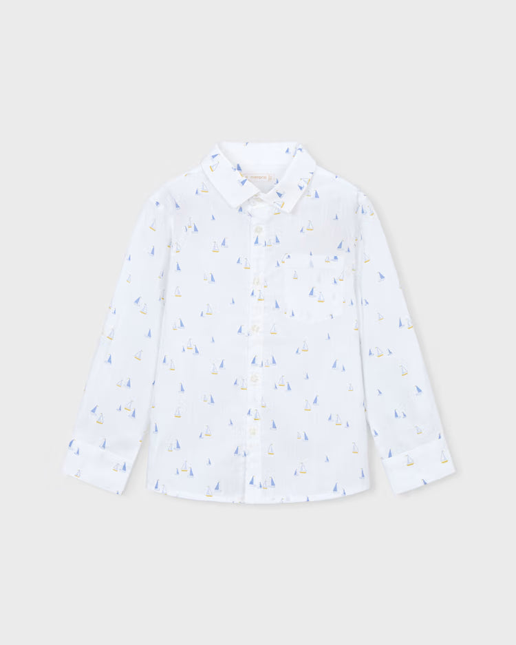 MAYORAL PRINTED DRESS SHIRT - WHITE