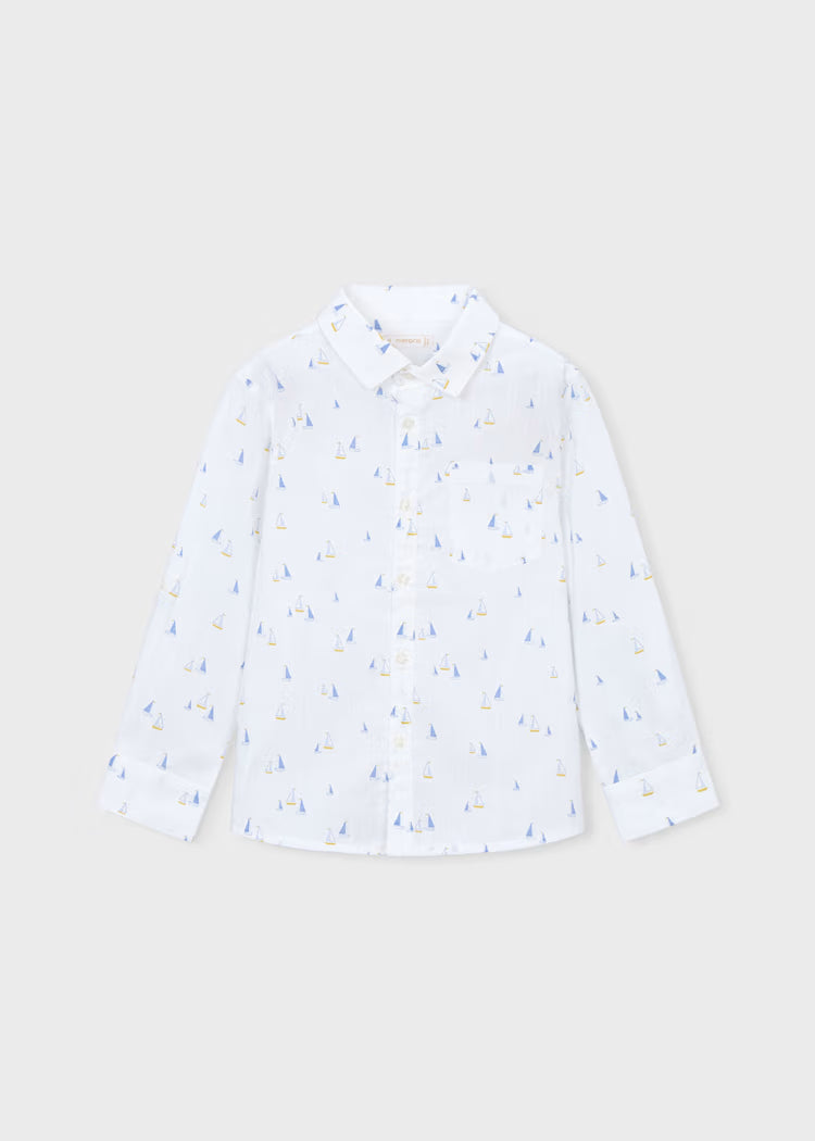 MAYORAL PRINTED DRESS SHIRT - WHITE