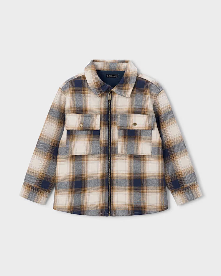 MAYORAL BUTTON UP PLAID JACKET - INK