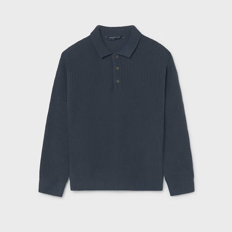 MAYORAL COLLARED KNIT SWEATER - NAVY