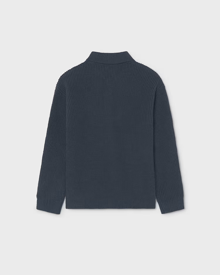 MAYORAL COLLARED KNIT SWEATER - NAVY