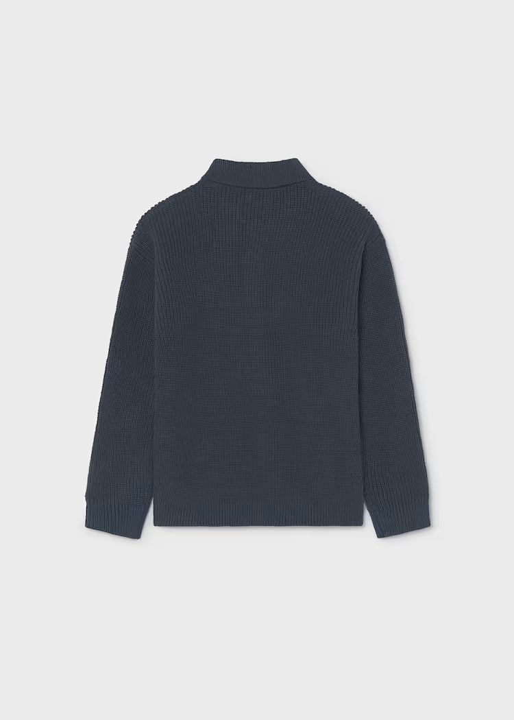 MAYORAL COLLARED KNIT SWEATER - NAVY