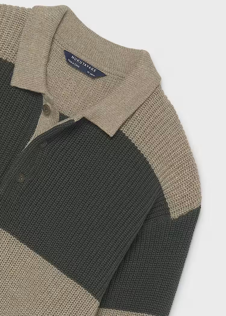 MAYORAL COLLARED KNIT SWEATER - SPANISH FIR