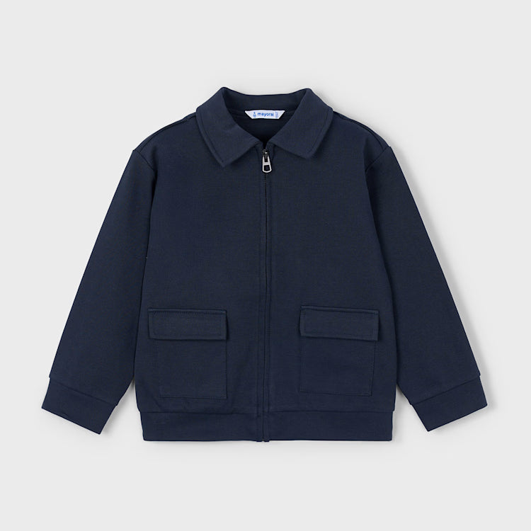 MAYORAL POLO COLLARED JACKET - NAVY