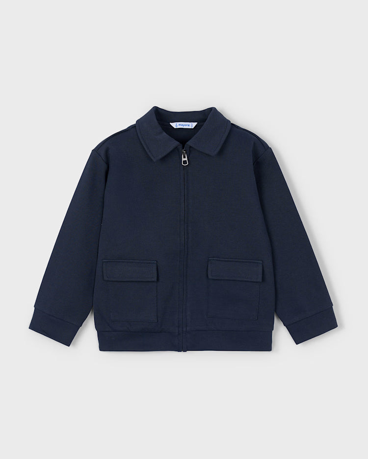 MAYORAL POLO COLLARED JACKET - NAVY