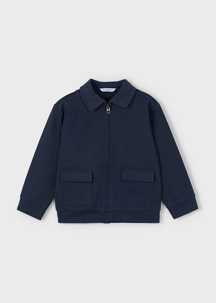 MAYORAL POLO COLLARED JACKET - NAVY
