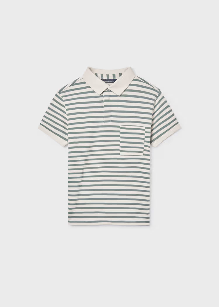 MAYORAL STRIPED POLO SHIRT - BAYLEAF