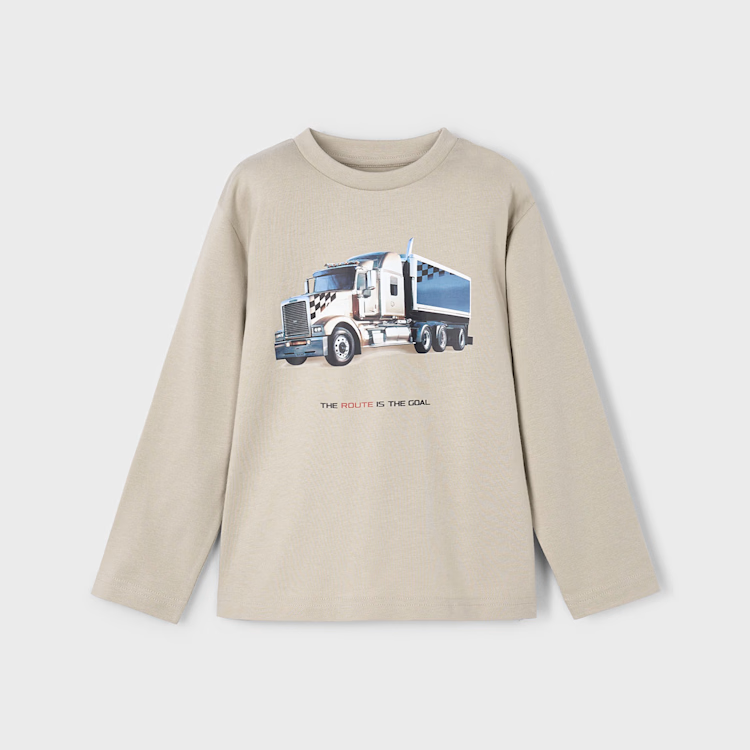 MAYORAL LS TRUCK SHIRT - BARK