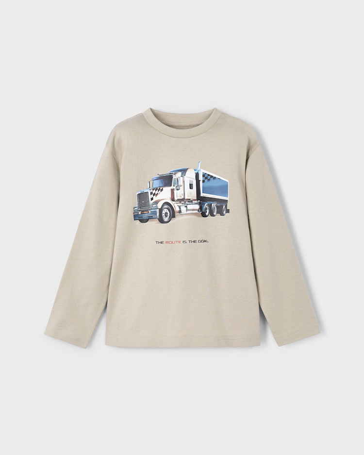 MAYORAL LS TRUCK SHIRT - BARK