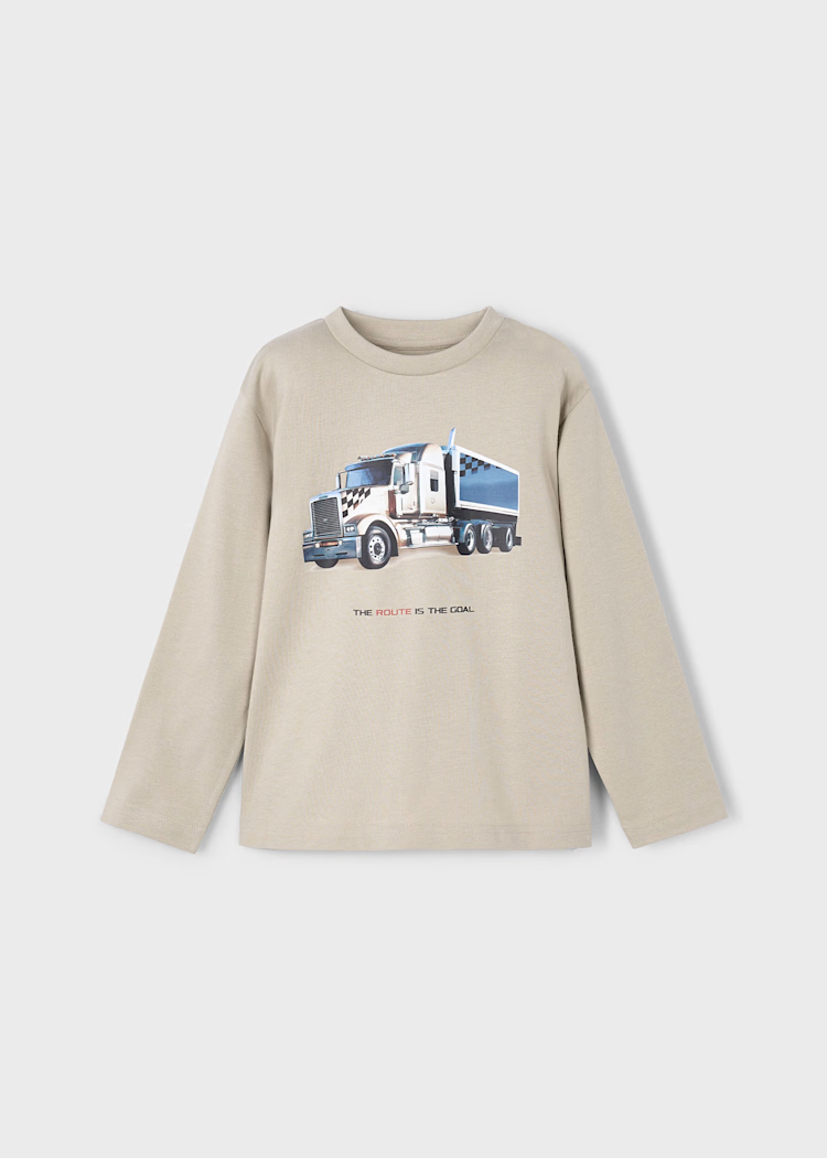MAYORAL LS TRUCK SHIRT - BARK