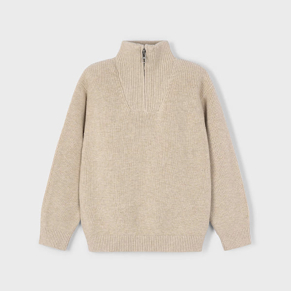 MAYORAL ZIP SWEATER - CHAI