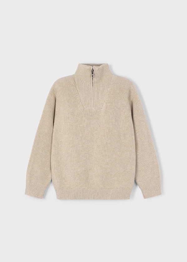 MAYORAL ZIP SWEATER - CHAI