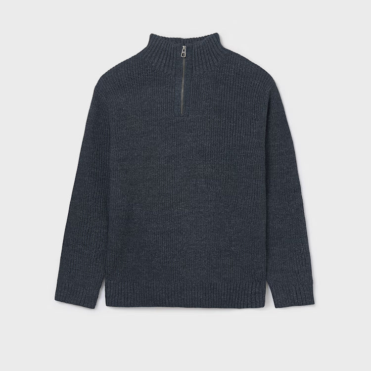MAYORAL 1/4 ZIP SWEATER - ECLIPSE HEATHER