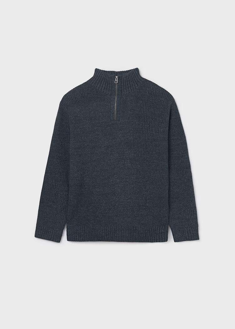 MAYORAL 1/4 ZIP SWEATER - ECLIPSE HEATHER