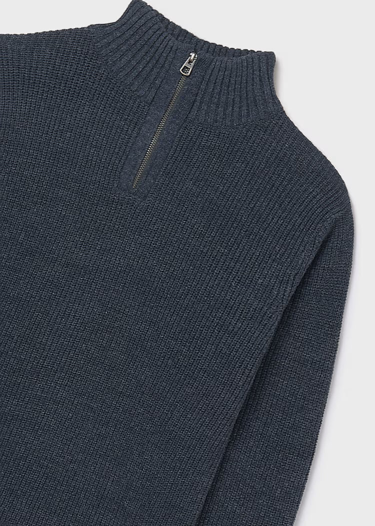 MAYORAL 1/4 ZIP SWEATER - ECLIPSE HEATHER