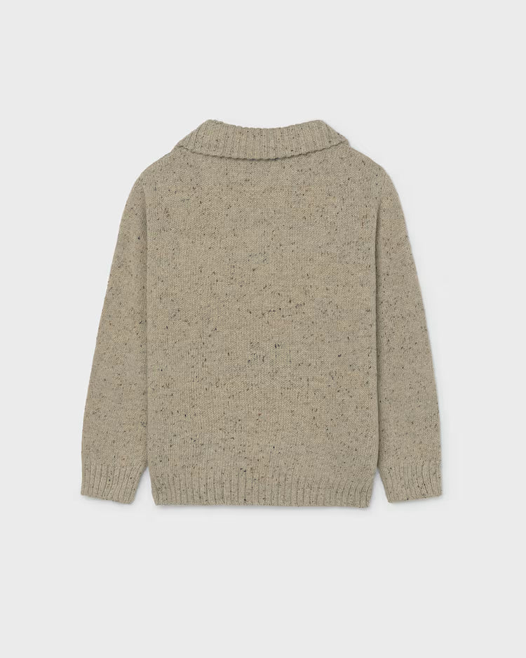 MAYORAL QUARTER ZIP KNIT SWEATER - TWEED