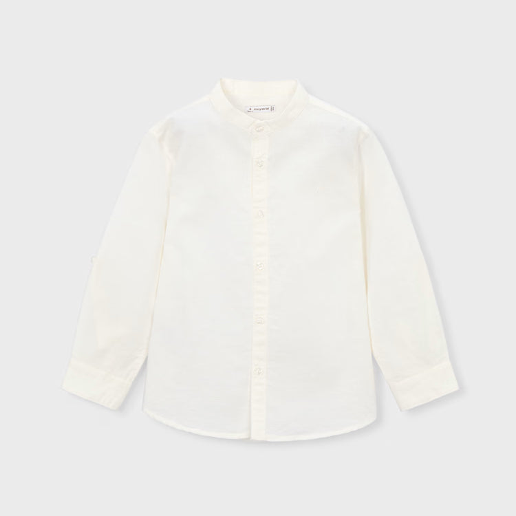MAYORAL MANDARIN COLLAR DRESS SHIRT - CREAM