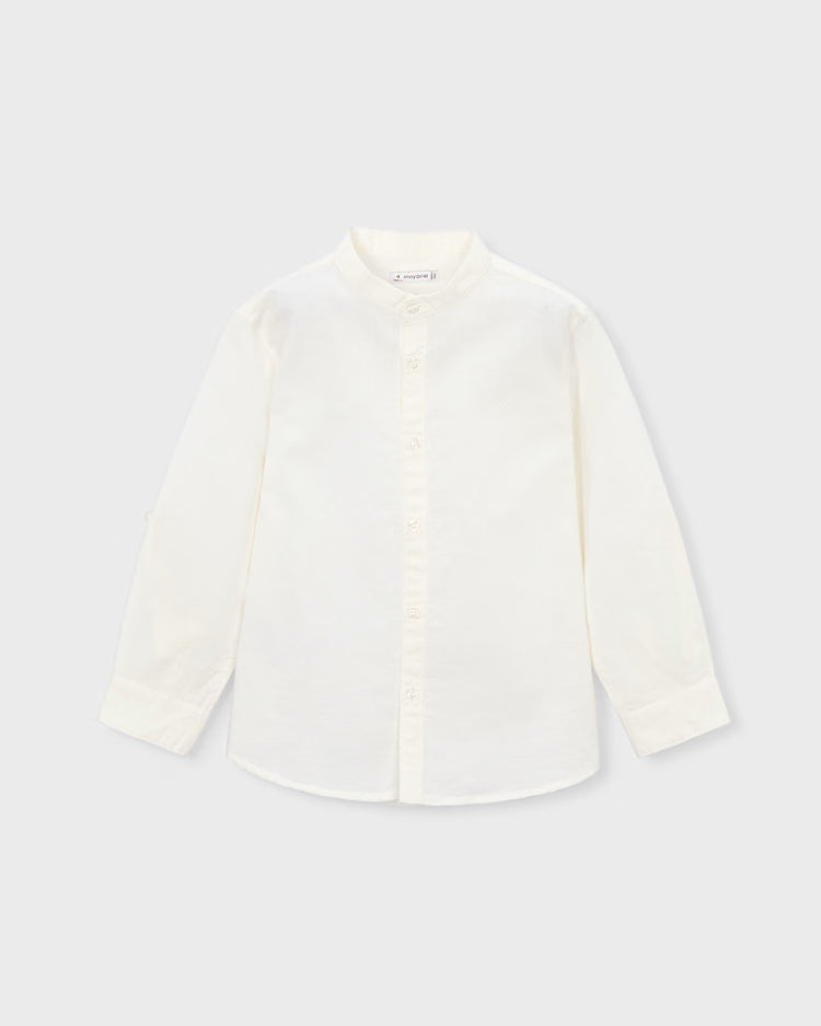MAYORAL MANDARIN COLLAR DRESS SHIRT - CREAM