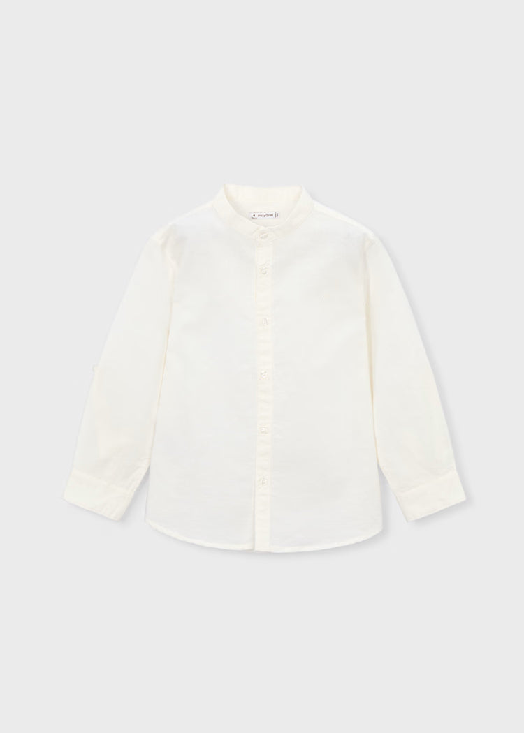 MAYORAL MANDARIN COLLAR DRESS SHIRT - CREAM