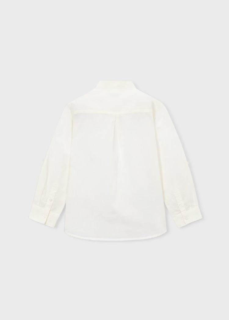 MAYORAL MANDARIN COLLAR DRESS SHIRT - CREAM