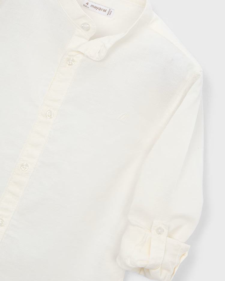 MAYORAL MANDARIN COLLAR DRESS SHIRT - CREAM