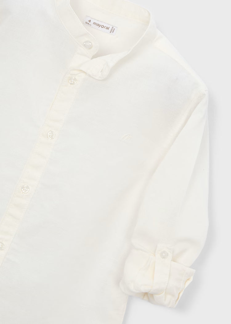 MAYORAL MANDARIN COLLAR DRESS SHIRT - CREAM