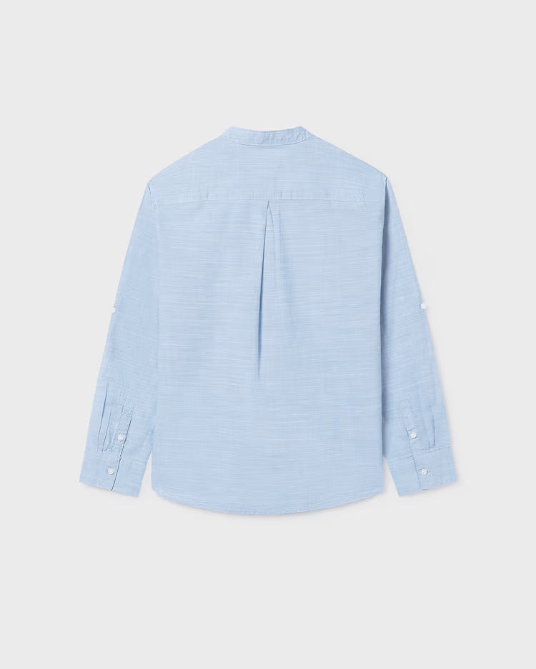 MAYORAL MANDARIN COLLAR LS SHIRT - LIGHTBLUE